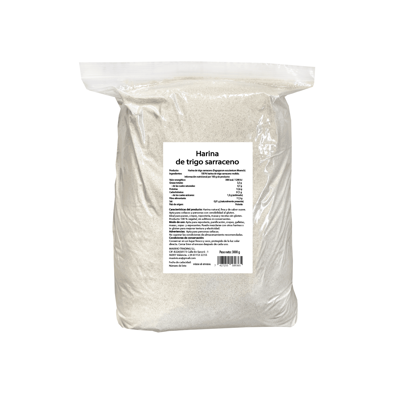 Harina de trigo sarraceno 3 kg