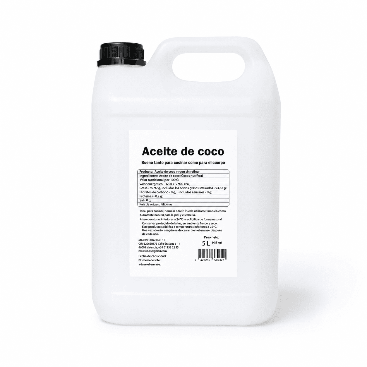 Aceite de coco sin refinar al por mayor