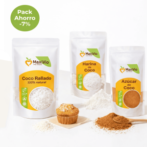 Pack ahorro reposteria saludable - Harina de Coco, Azucar de coco, Coco rallado